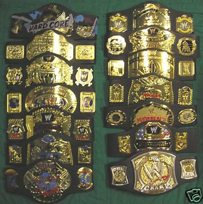 WWE COLLECTIONS: WWE Lot of 14 Replica Championship Wrestling Belts WCW